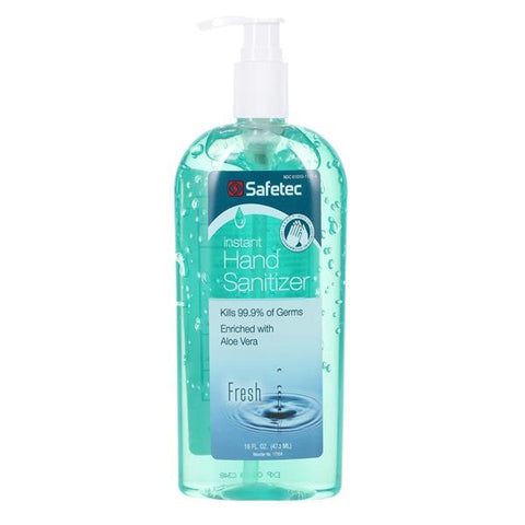 Safetec Of America Inc Sanitizer Hand Gel 66.5% Ethyl Alcohol 16 oz Fresh Scent Each, 12 Each/CA - 17354