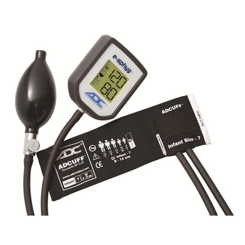 American Diagnostic Corp. Sphygmomanometer Aneroid E-Sphyg 9-14cm Size 7 Inf Arm Dgtl LCD Dspl Black Eachch - 7002-7IBK