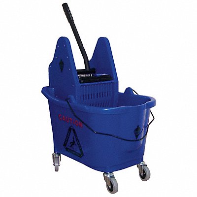 Blue Plastic Mop Bucket and Wringer 8-3/4 gal.