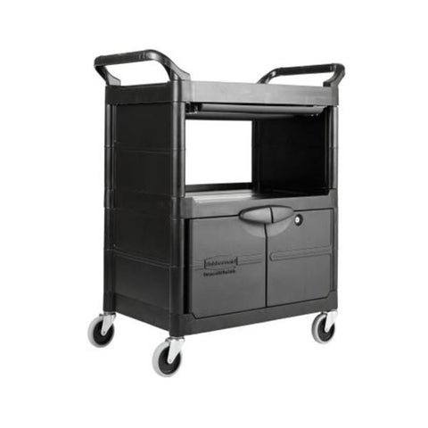 Rubbermaid Utility Basket Cart 1 Door/Slide Drawer Each - FG345700BLA