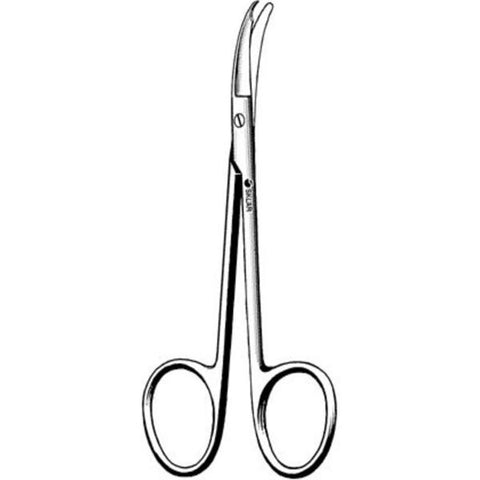 Sklar Instruments Scissors Suture Shortbent 3-1/2" Blunt/Blunt Smooth Curved Stainless Steel Each - 22-2934