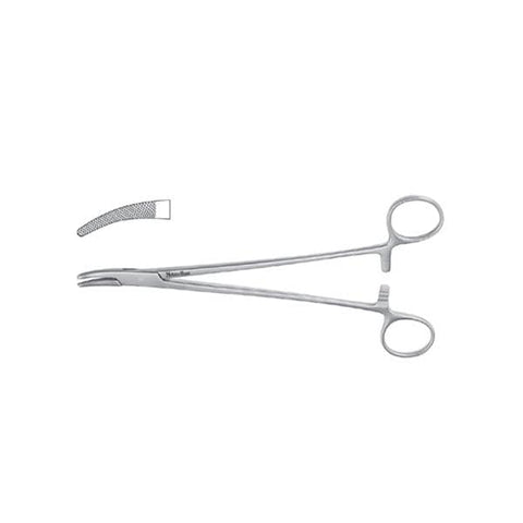 Miltex Holder Needle Heaney Meister-Hand 8-1/2" Serrated Jaw Curved Stainless Steel Each - Integra Miltex - MH8-100