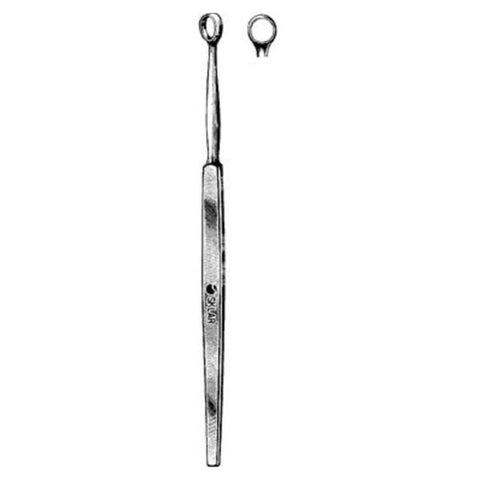 Sklar Instruments Curette Dermal Fox 5-1/2" Straight 4mm Round Tip Stainless Steel Reusable Each - 14397