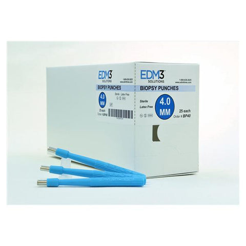 EDML, LLC Biopsy Punch Biopunch 4mm Sure Grip Handle Stainless Steel Blade Disp Strl 25/Bx - BP40