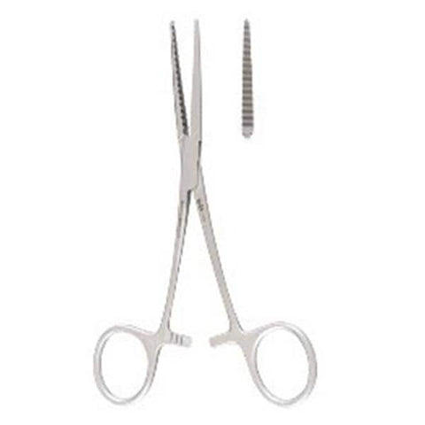 Miltex Forcep Hemostatic Baby Ochsner 5-1/2" Serrated Straight 1x2 Teeth SS 1/EA - Integra Miltex - 7-70