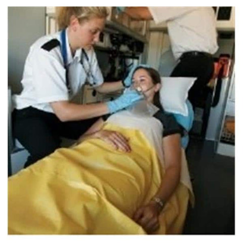 Graham Medical Blanket Privacy 50x84" Visiblanket Poly/Airlaid Yellow/White 25/Ca - 53382