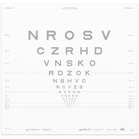 5% ETDRS SLOAN LETTER CONTRAST CHART FOR 10 FEET (3 METERS)