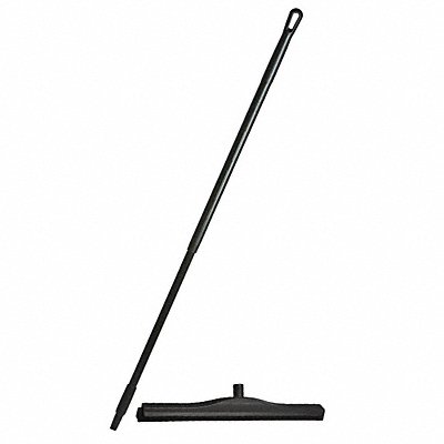 24 W Straight Double Foam Rubber Floor Squeegee With Handle Black