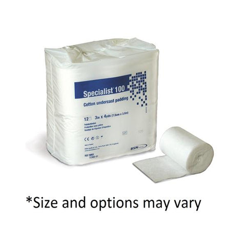 BSN Medical, Inc Padding Cast Specialist 100 Cotton 4"x4yd Limb LF White 12/Bg, 6 BG/CA - 9084