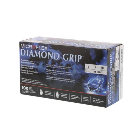 Microflex Inc Gloves Exam Diamond Grip Powder-Free Latex 9.5 in Small Natural 100/Bx, 10 BX/CA - MF-300-S