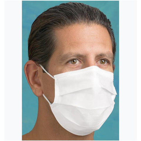 Henry Schein Inc. Mask Procedure HSI Maxima ASTM Level 3 Pleated Flat White 50/Bx, 6 BX/CA - 5701526