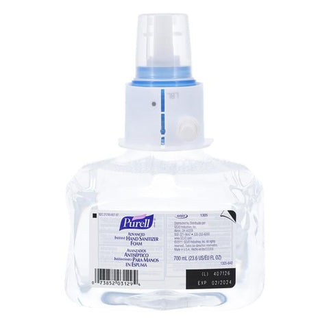 Gojo Industries Inc Sanitizer Hnd Fm Purell Advanced f/ LTX-7 Dspnsr 70% Ethyl Alc v/v 700mL Rfl Each, 3 Each/CA - 1305-03