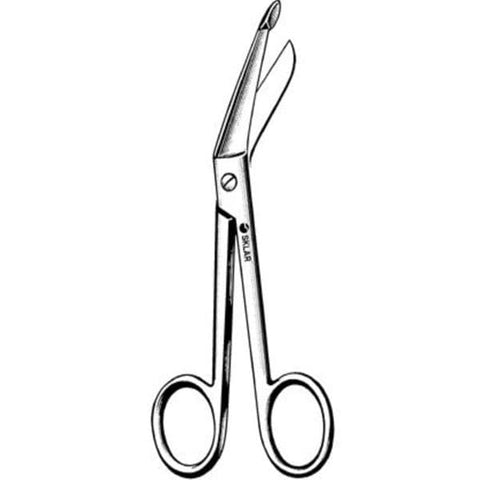 Sklar Instruments Scissors Bandage Lister 4-1/2" Blunt/Blunt Smooth Angled Stainless Steel Each - 11-1045