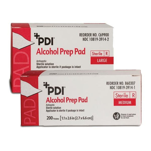 PDI Professional Disposables Pad Prep Alcohol Large 100/Bx, 10 BX/CA - C69900