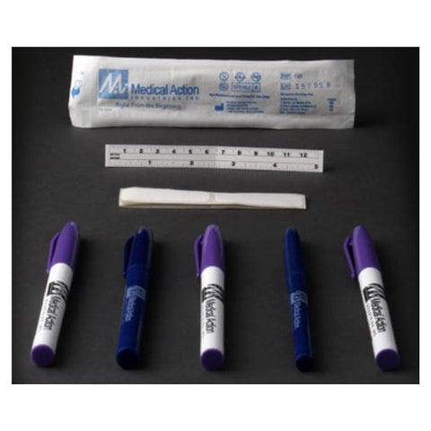 Medical Action Industries Marker Surgical Skin Gentian Ink Fine Tip Violet Sterile 25/Bx, 4 BX/CA - Q100