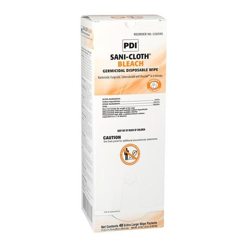 PDI Professional Disposables Disinfectant Surface Wipe Sani-Cloth Bl Each X-Large Ind Pkg Bx 40/Bx, 3 BX/CA - U26595
