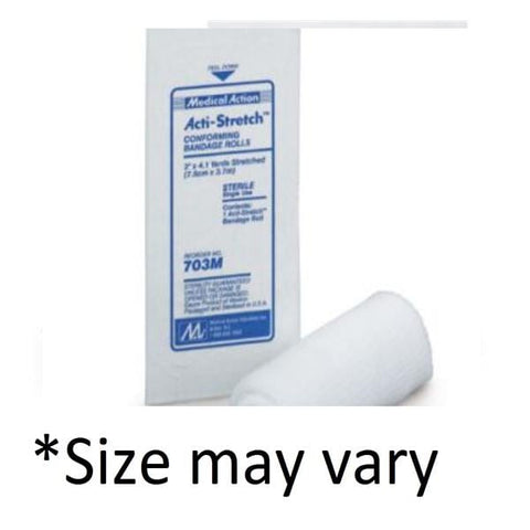 Medical Action Industries Bandage Acti-Stretch 3"x4.1yd Conforming Gauze Non-Sterile 12/Bx, 8 BX/CA - 603M