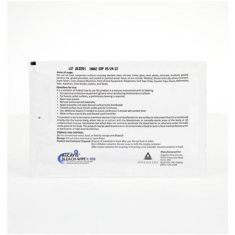 Angelini Pharma Disinfectant Surface Wipe Alcavis Doubles Individually Packaged 50/Bx, 8 BX/CA - 09032-50