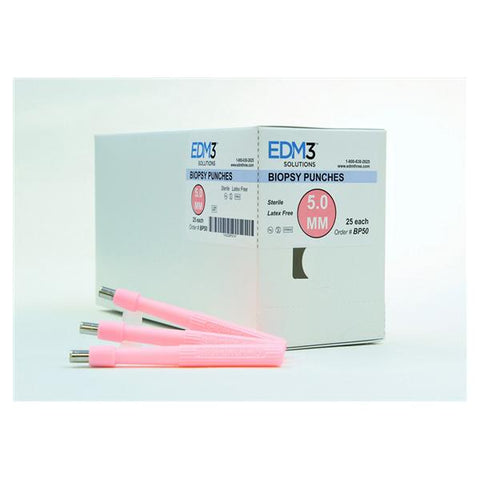 EDML, LLC Biopsy Punch Biopunch 5mm Sure Grip Handle Stainless Steel Blade Disp Strl 25/Bx - BP50