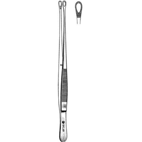 Sklar Instruments Forcep Dressing Singley 9" Fenestrated Tip Serrated Straight Stainless Steel Each - 36-1290