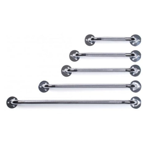 Graham Bar Grab Lumex 18" Wall Mount Steel/Chrome Plate Silver Knurled Each - Field/Everest &Jennings - 2018A