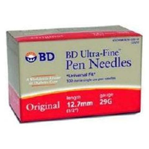 Becton Needle 29gx1/2" Ultra-Fine Insulin Pen Conventional 100/Bx, 12 BX/CA - Dickinson - 328203