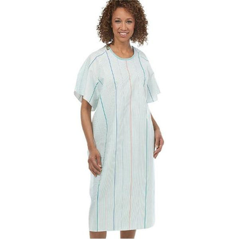 Fashion Seal Gown Patient Polyester / Cotton Sheeting Lg 45" Unsx BluCrstl Ang Bck Adlt Each - 749-L