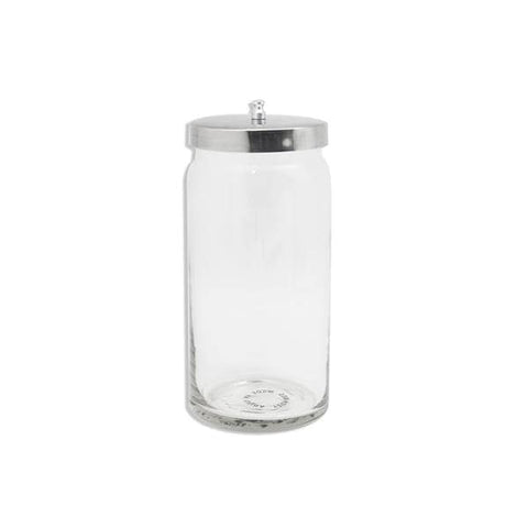 Dukal Corporation Jar Applicator 8-1/2x4" Clear Glass With Stainless Steel Lid Each, 6 Each/CA - 4008