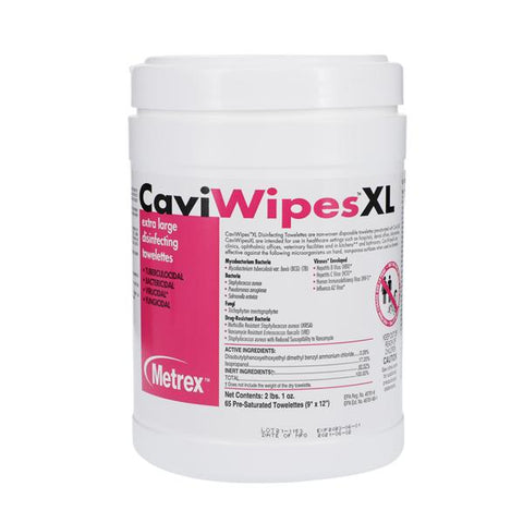 Metrex/TotalCare Towelette Disinfectant CaviWipes X-Large 65/Cn, 12 CN/CA - 13-1150