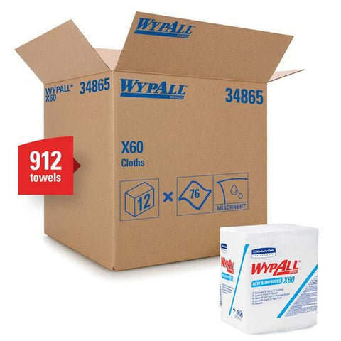 Kimberly Clark Professional Wipers Hydroknit 12.5 in x 14.4 in White 76/Pk, 12 PK/CA - 34865