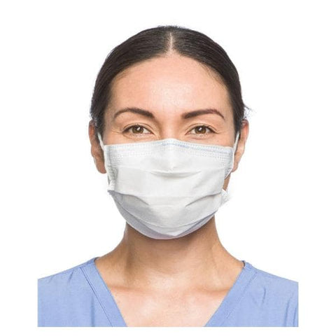 O & M Halyard Mask Procedure Anti-Fog ASTM Level 1 Pleated White 50/Bx, 10 BX/CA - 41802