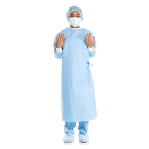 O & M Halyard Gown Surgical Microcool XL Blue/Red Neckband Sterile Each, 30 Each/CA - 95021