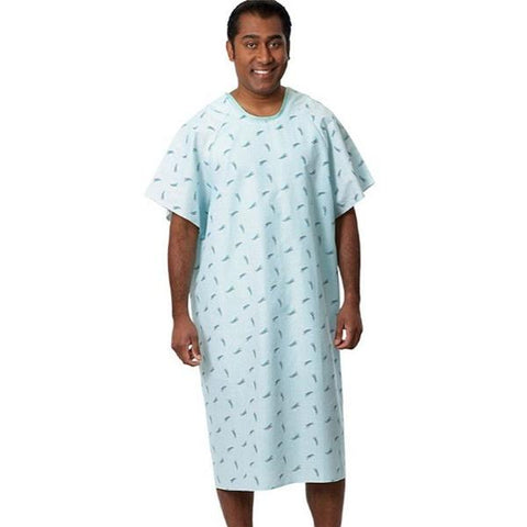 Fashion Seal Gown Patient Polyester / Cotton Sheeting Lg 45" Unsx Sprklr Bck Ovrlp Adlt Each - 790-L