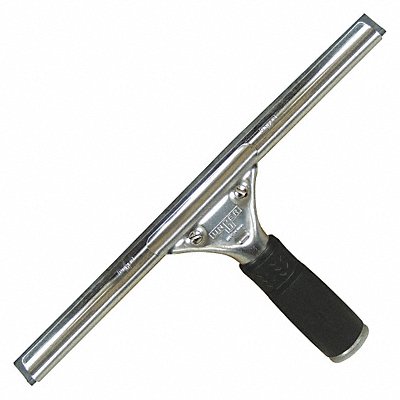 10 W Straight Rubber Window Squeegee Without Handle Black/Silver