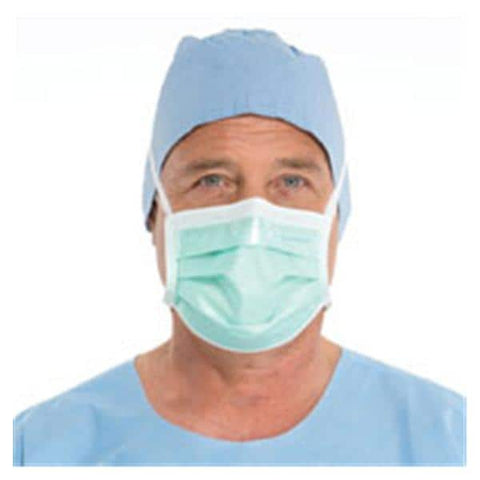 O & M Halyard Mask Tie On Anti-Fog Green 50/Bx - 49215