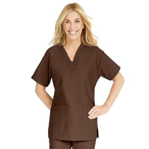 ComfortEase by Medline Shirt Scrub ComfortEase 8800 Womens X-Small Brown Each - 8800JBRXS