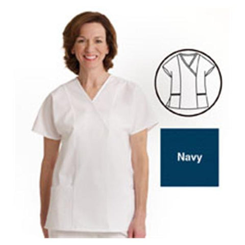 ComfortEase by Medline Shirt Scrub ComfortEase 8851 Crossover Unisex 2X Large Midnight Blue Each - 8851JNTXXL