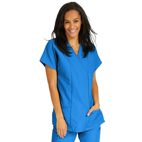 ComfortEase by Medline Shirt Scrub ComfortEase 8851 Crossover Unisex Large Royal Blue Each - 8851JRLL