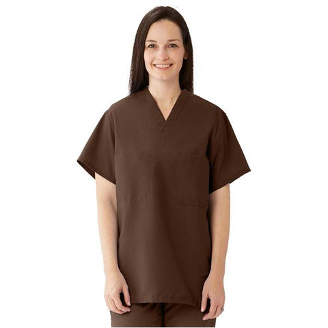 ComfortEase by Medline Shirt Scrub 910 Unisex X-Small Brown Each - 910JBRXS-CM