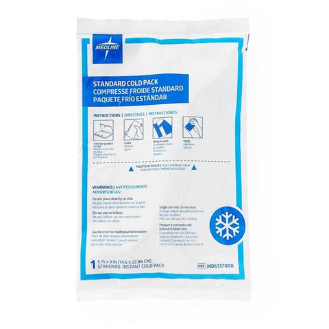 Medline Industries Inc Pack Cold Standard Poly Instant Disposable Blue 5.75x9" Each, 24 Each/CA - MDS137000