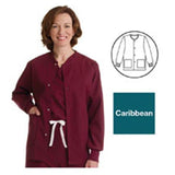 ComfortEase by Medline Jacket Warm-Up 65% Polyester / 35% Cotton Unisex Caribbean 3X Large 2 Pockets Each - 8832JCBXXXL
