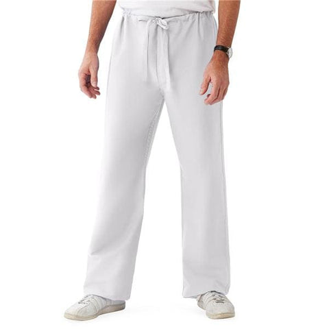 ComfortEase by Medline Pant Scrub 65% Polyester / 35% Cotton Unisex White Large Reversible 1 Pocket Each - 900XTQL-CM