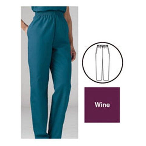 ComfortEase by Medline Scrub Pant 8850 Womens 3X Large Wine Each - 8850JWNXXXL