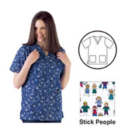 ComfortEase by Medline Shirt Scrub 65% Polyester / 35% Cotton Womens Large Non Reversible 2 Pockets Each - 8800JSPL