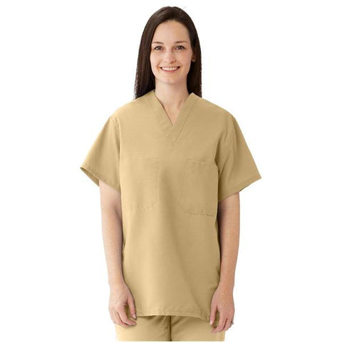 ComfortEase by Medline Shirt Scrub 910 Unisex X-Small Khaki Each - 910JKKXS-CM