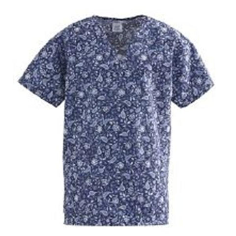 ComfortEase by Medline Shirt Scrub 65% Polyester / 35% Cotton W Rhapsody Blues 3XL NRvrsbl 2Pckt Each - 8800JRPXXXL