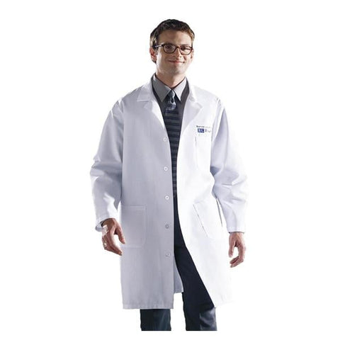 Medline Industries Inc Lab Coat Knee Length 80% Polyester / 20% Cotton Poplin Unisex LtBlu 3XL 41" Each - 83044RCWXXXL
