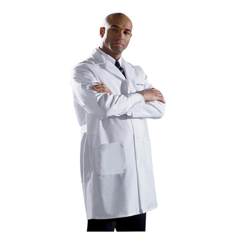Medline Industries Inc Lab Coat Stf Lngth Poly/Ctn Silver Touch M Wht Sz 48 39" Each - 87052TRQ48