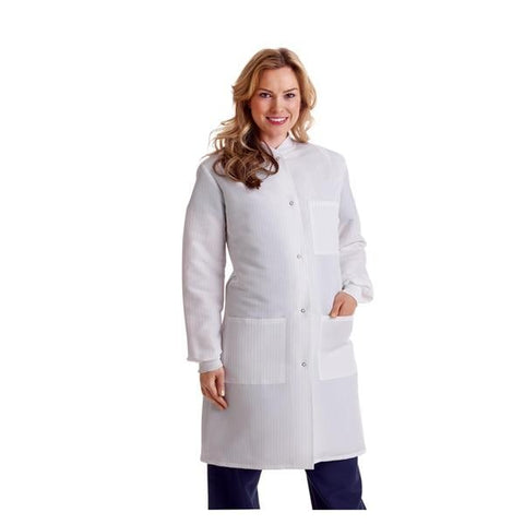 Medline Industries Inc Lab Coat Protective Poly/Crbn ResiStat W Wht 5XL Each - MDT046815XL