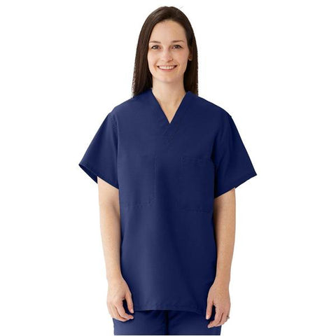 Medline Industries Inc Shirt Scrub Unisex 4X Large Midnight Blue Each - 910JNT4XL-CM